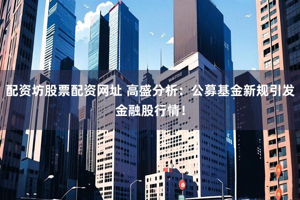 配资坊股票配资网址 高盛分析：公募基金新规引发金融股行情！