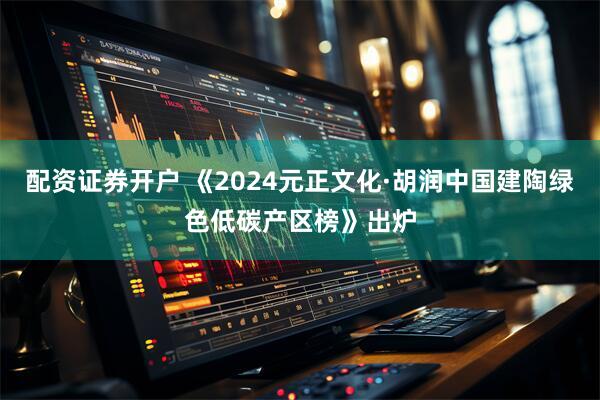配资证券开户 《2024元正文化·胡润中国建陶绿色低碳产区榜》出炉