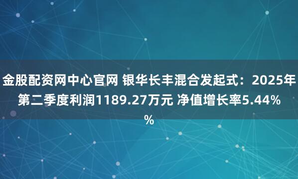 金股配资网中心官网 银华长丰混合发起式：2025年第二季度利润1189.27万元 净值增长率5.44%