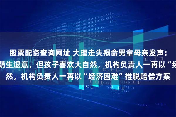 股票配资查询网址 大理走失殒命男童母亲发声：曾察觉老师不负责任而萌生退意，但孩子喜欢大自然，机构负责人一再以“经济困难”推脱赔偿方案